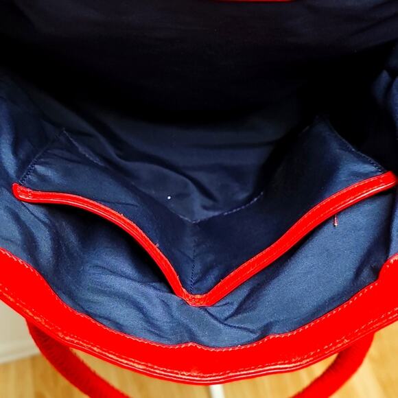 Cole Haan Womens Large Red 6 Compartment Gold Accent Hand Shoulder Bag 13x10x6 - Picture 12 of 12